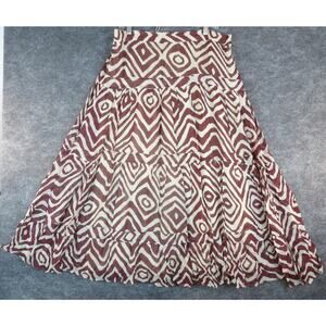 Soft Surroundings Geometric Maxi Skirt in Brown and Cream